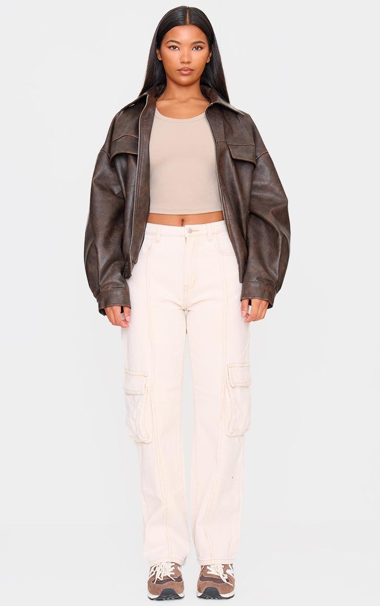 Джинсы PrettyLittleThing CMV3698 р. 32 Бежевый