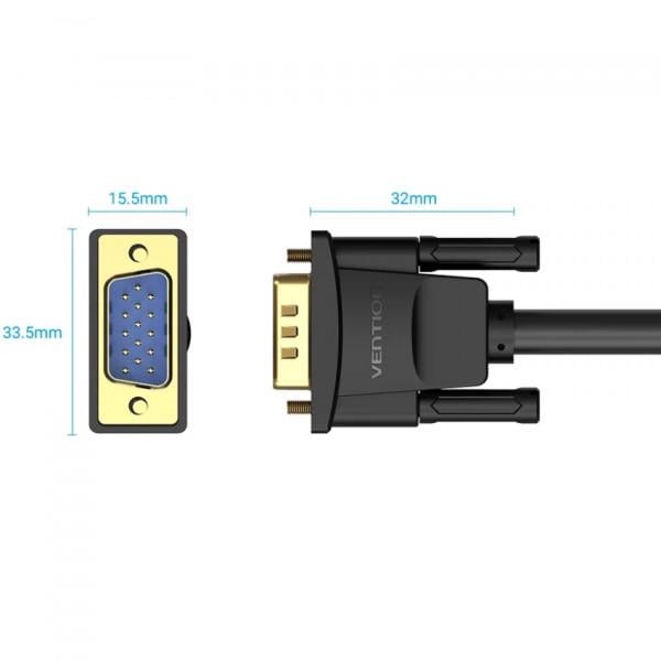 Кабель для передачи данных Vention VGA Male-Male 2 м Черный (604973) - фото 4