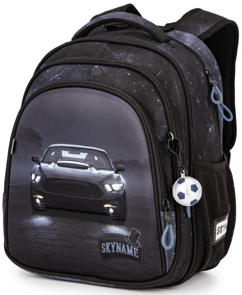 Школьный рюкзак для мальчика Winner One SkyName Машина  1-4 класс 6-10 лет Черный (R2-227)