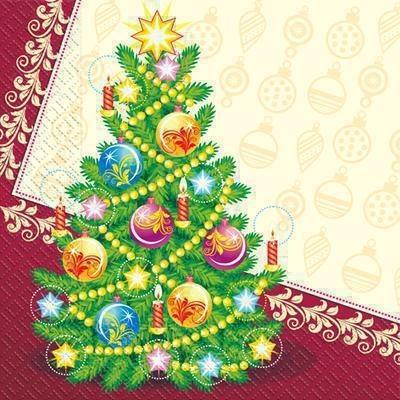 Салфетки бумажные новогодние Марго Елка 18 шт. (29831294)