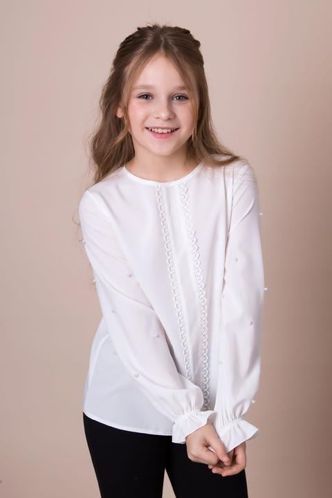 Блузка для дівчинки Mevis 4930-02 140 см Молочний