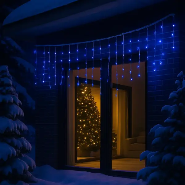 Гирлянда уличная Бахрома 20 м 335 LED белый провод Синий (20MWBL)