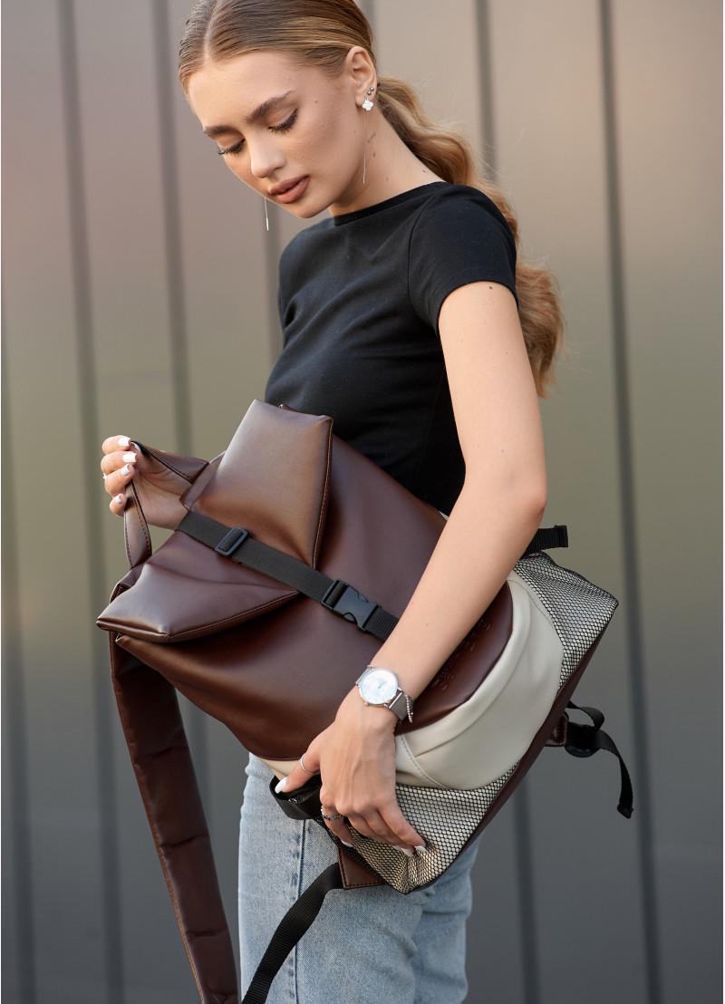 Рюкзак женский Sambag Rene Double 37х31х14 см Шоколадный (27151120r) - фото 7