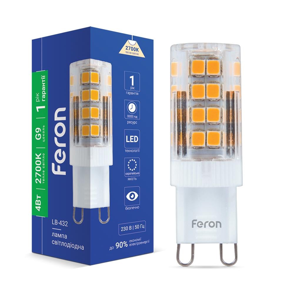 Светодиодная лампа Feron LB-432 4 Вт G9 2700K (14822)