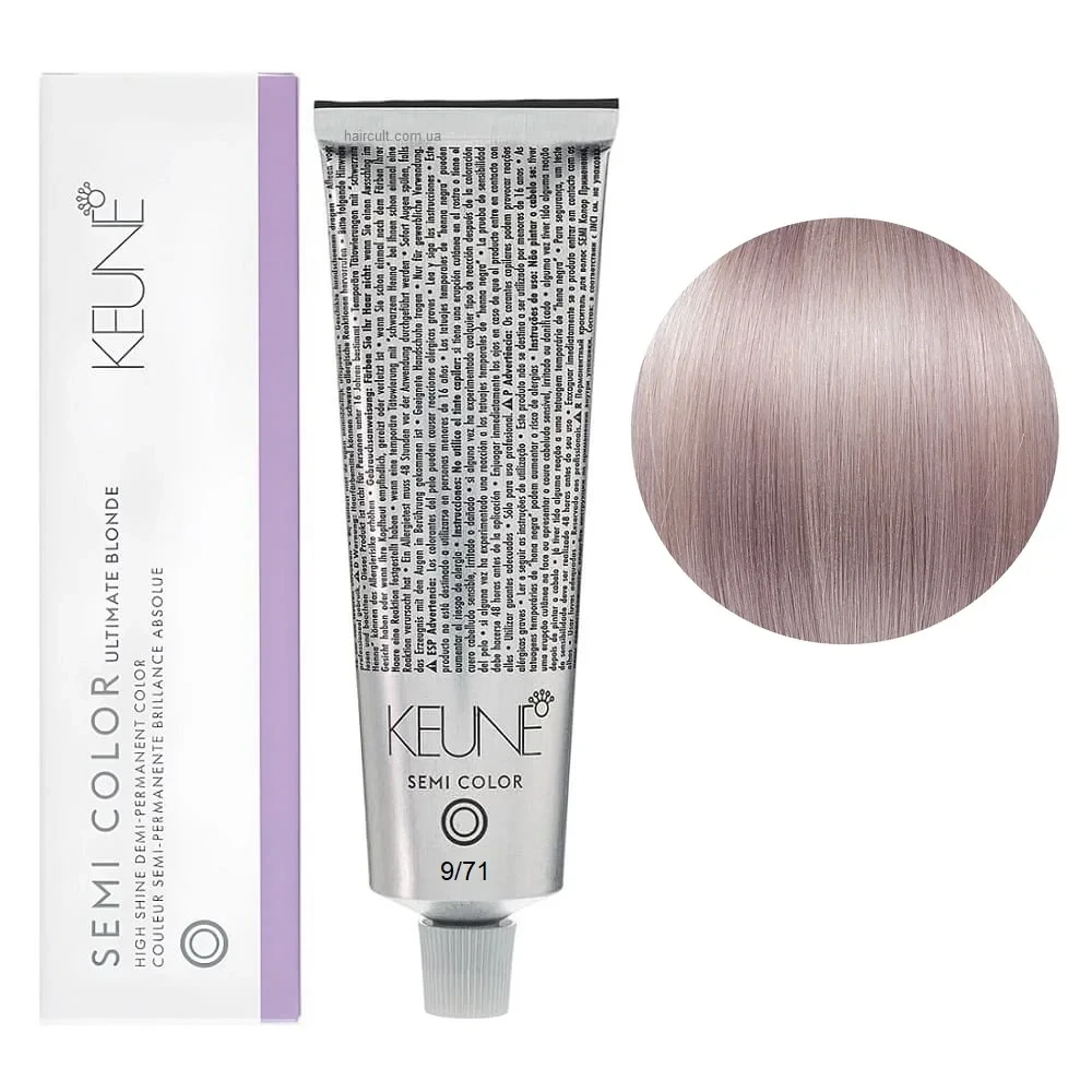 Краска тонирующая безаммиачная для волос Keune Semi Color 9.71 Very Light Beige Cold Blonde 60 мл