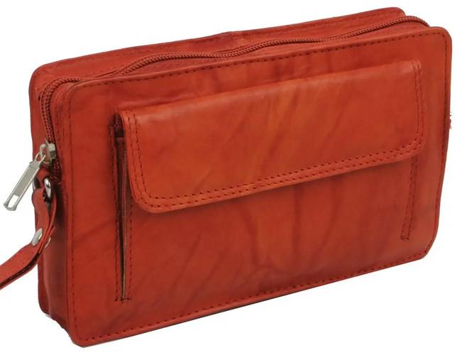 Барсетка кожаная Always Wild Коричневый (super457_1264BS cognac)