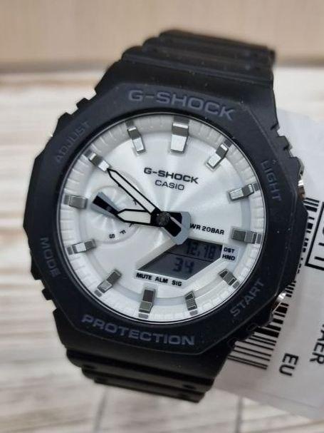Наручные часы мужские Casio G-Shock GA-2100WD-1A ударопрочные с карбоновым корпусом/водозащитой 200 м/подсветкой Белый (3048976949)