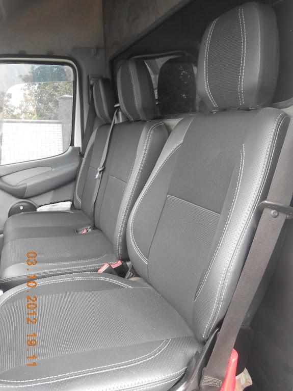 Оригинальные чехлы Premium 1/1 СоюзАвто для Mercedes Sprinter W901/902/903/904/905 1995-2006 гг. экокожа и ткань Черный
