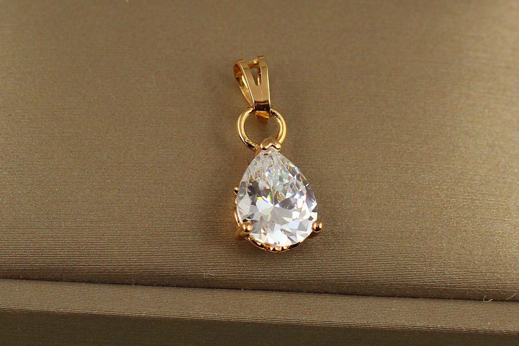 Кулон Xuping Jewelry белая капля 1,5 см Золотистый (34781423)