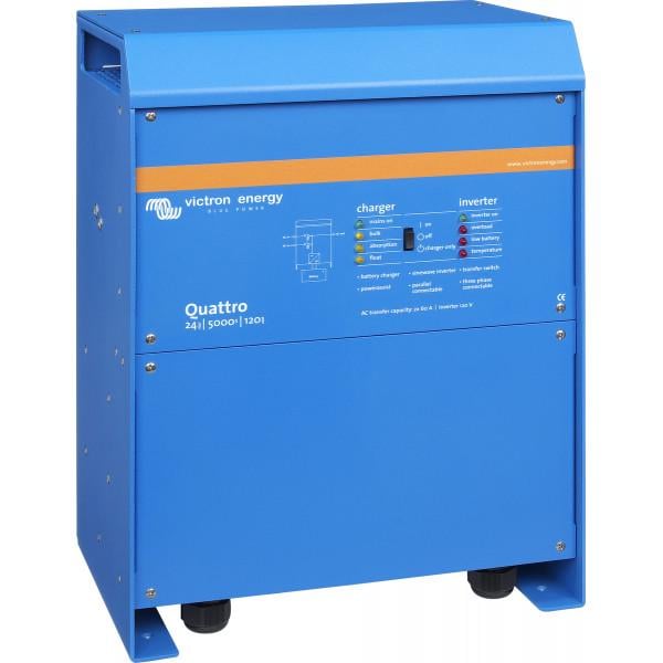Инвертор гибридный с чистой синусоидой Victron Energy Quattro 24/5000/120-100/100 1 фаза 4 кВт 24 В 120A VE.Bus Blue (27918532)