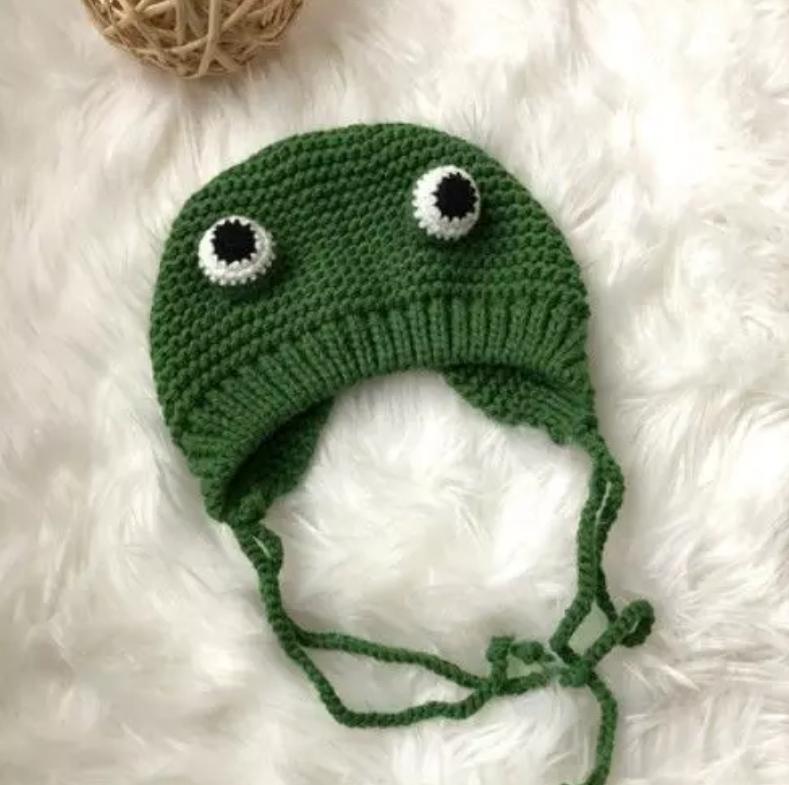 Шапка теплая вязаная Лягушонок унисекс - фото 5