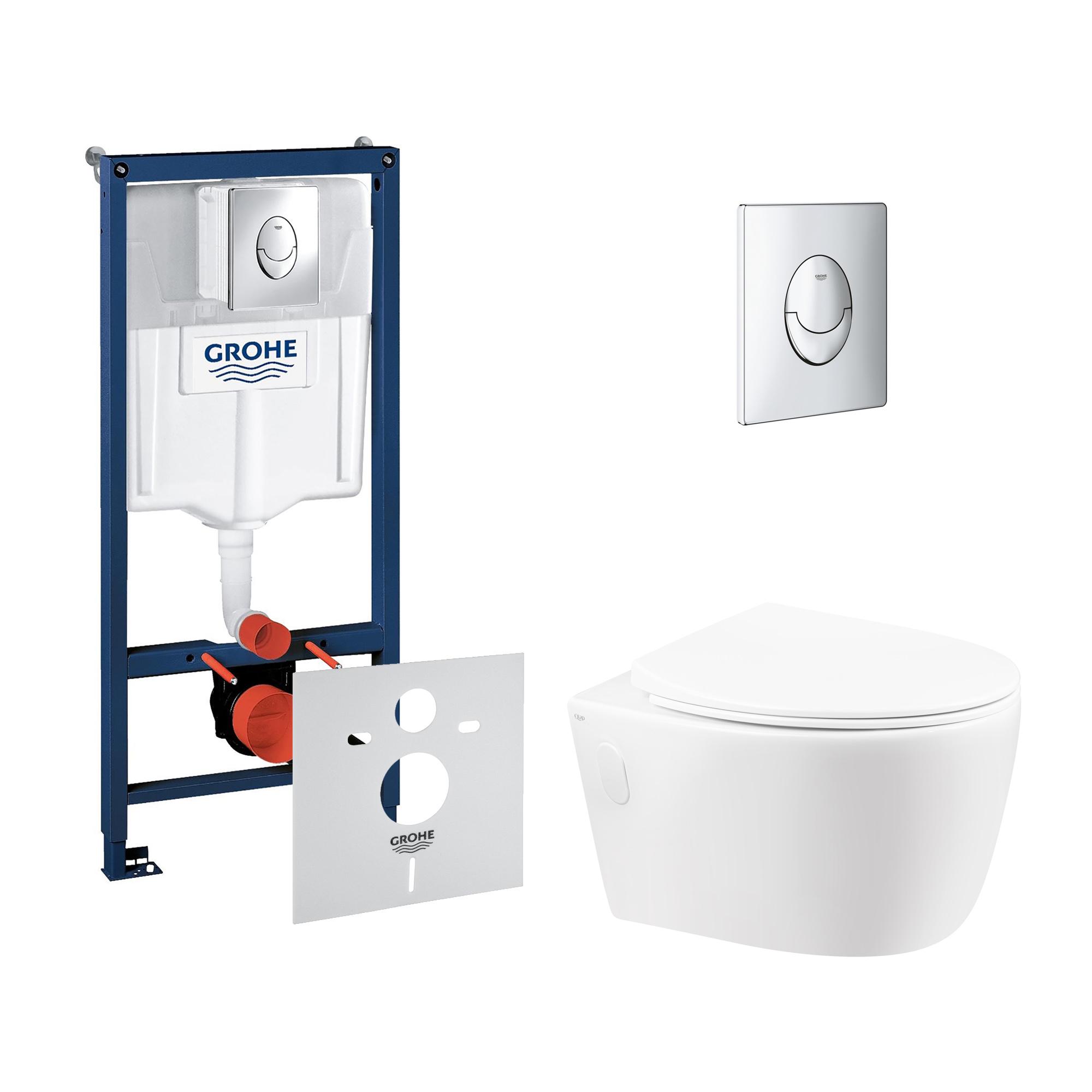Комплект инсталляции Grohe Rapid SL 38721001QT11331002ERW с унитазом кнопка Хром (116317)