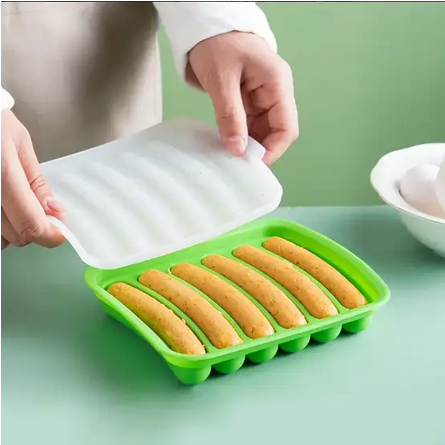 Форма силиконовая для запекания хот догов сосисок/колбасок/кебаба Зеленый (QW-77) - фото 2 Форма силиконовая для запекания хот догов сосисок/колбасок/кебаба Зеленый (QW-77) - фото 2