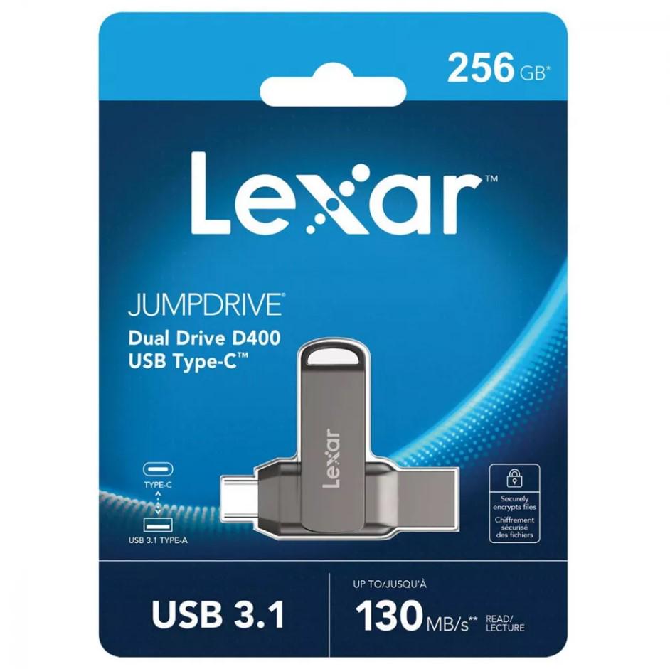 Флеш-пам'ять Lexar JumpDrive D400 OTG USB 3.1 to Type-C 256 Гб (000003652) - фото 1