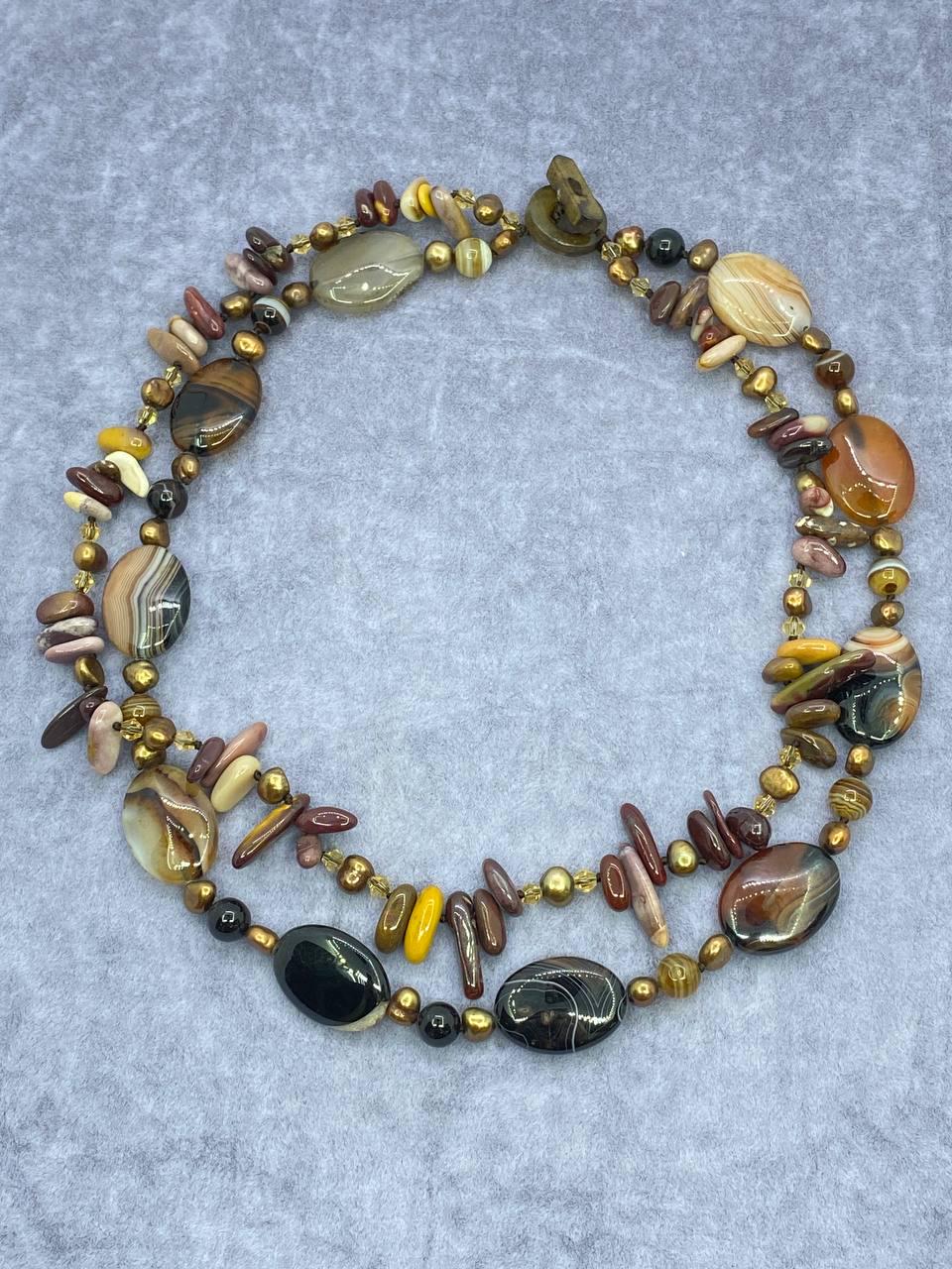 Бусы агат 48 см Разноцветный (9946)