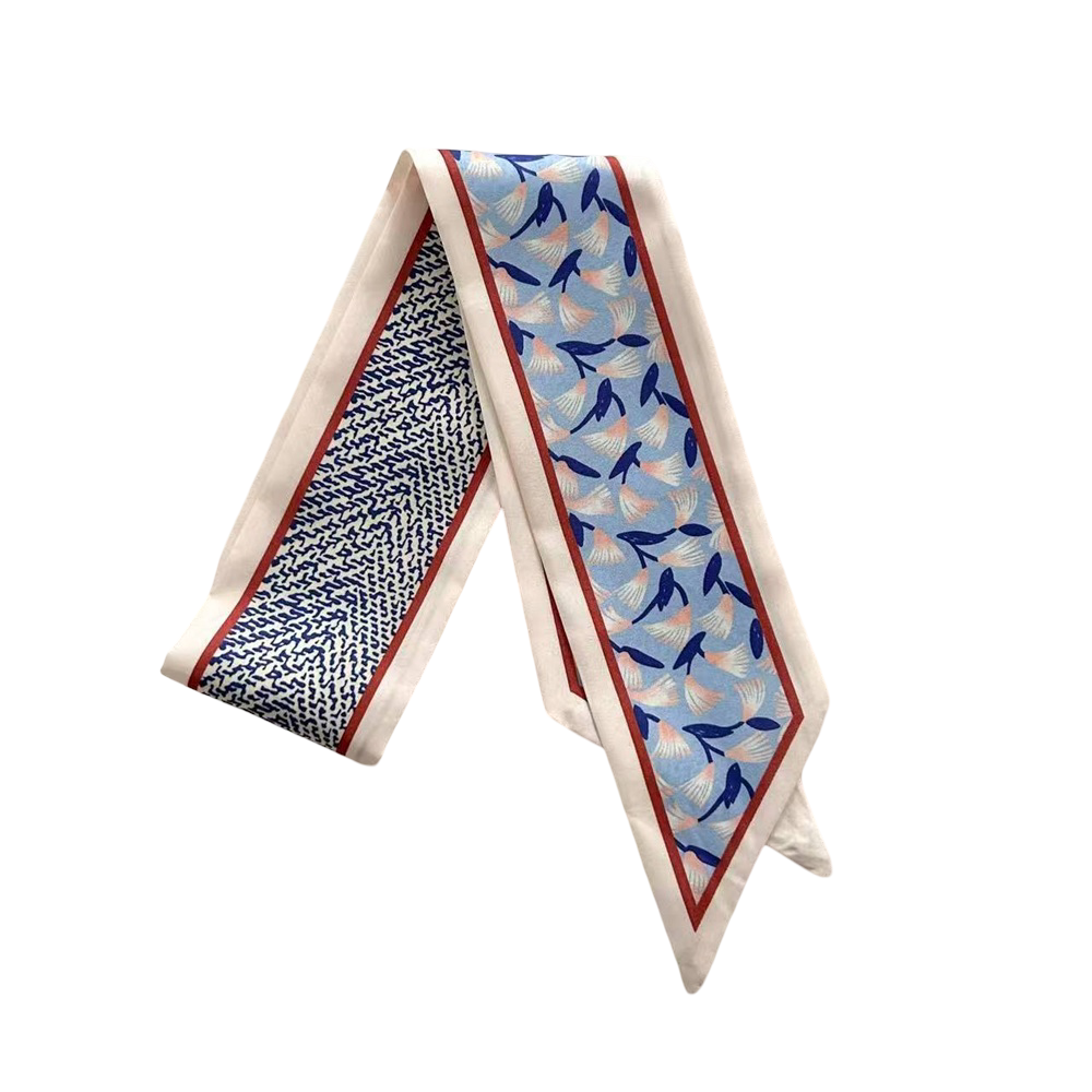 Платок-лента твили узкий женский для волос/шеи и сумки орнамент Камыш полиэстер 87х6,5 см (R9899 Платок-лента твили узкий женский для волос/шеи и сумки орнамент Камыш полиэстер 87х6,5 см (R9899