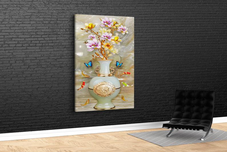 Картина для интерьера Ваза с цветами 120x80 см (568