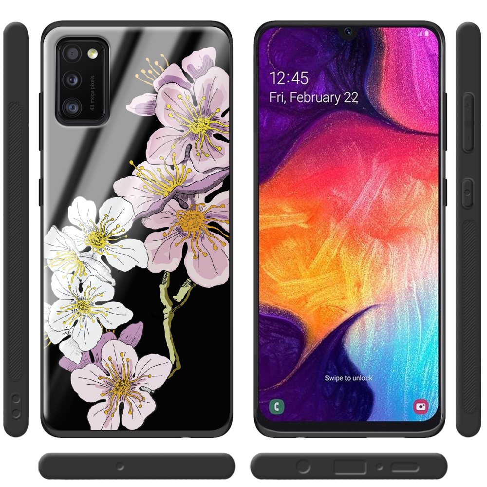 Чехол Boxface Samsung A415 Galaxy A41 Cherry Blossom Черный силикон со стеклом (39755-cc4-40092) - фото 2