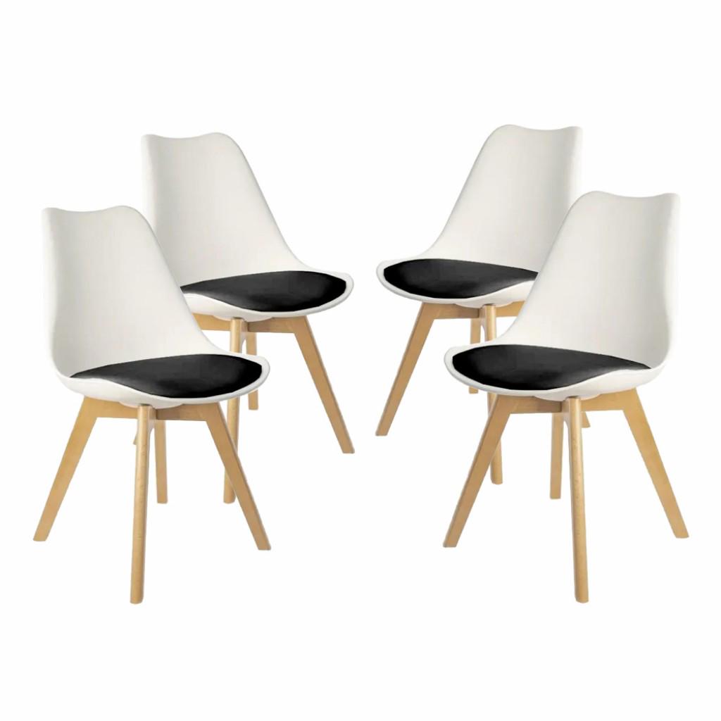 Крісло Bonro B-487 4 шт. Білий/Чорний (26754035)