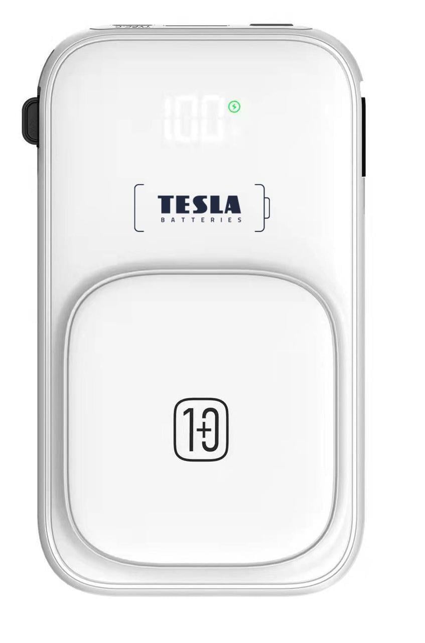 Повербанк TESLA Fast Charge Wireless 10000 mAh White