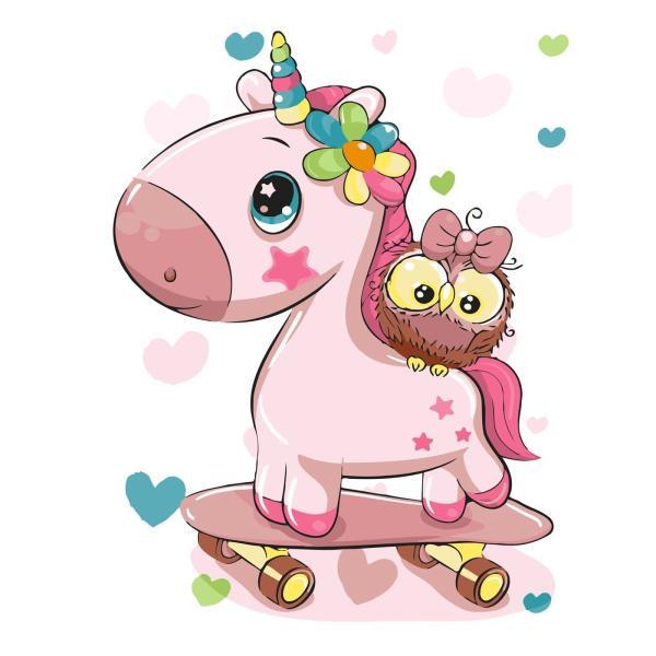 Картина по номерам Strateg Животные Розовый единорог 30х40 см в термопакете (SV-0096-mt)