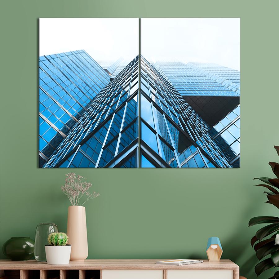 Настенний декор Атмосферный стеклянный небоскрёб 111x81 см (A788-2)