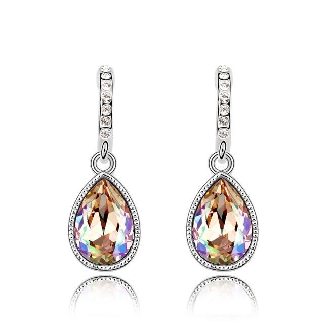 Серьги с кристаллами Сваровски Italina 13014 Янтарный/Желтый