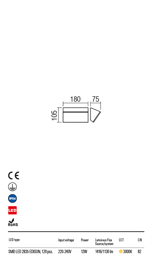 Бра уличное Redo Tokyo Ap Oriz LED 12 W Ip54 Db 3000K 5.1.2 (90017) - фото 3 Бра уличное Redo Tokyo Ap Oriz LED 12 W Ip54 Db 3000K 5.1.2 (90017) - фото 3