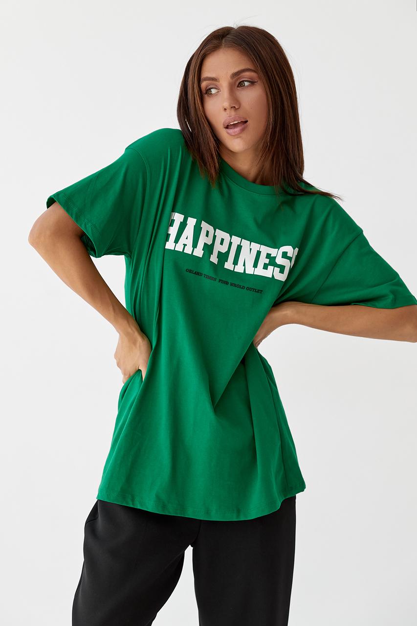 Футболка AURA istanbul "Happiness" L Зеленый (9541894)