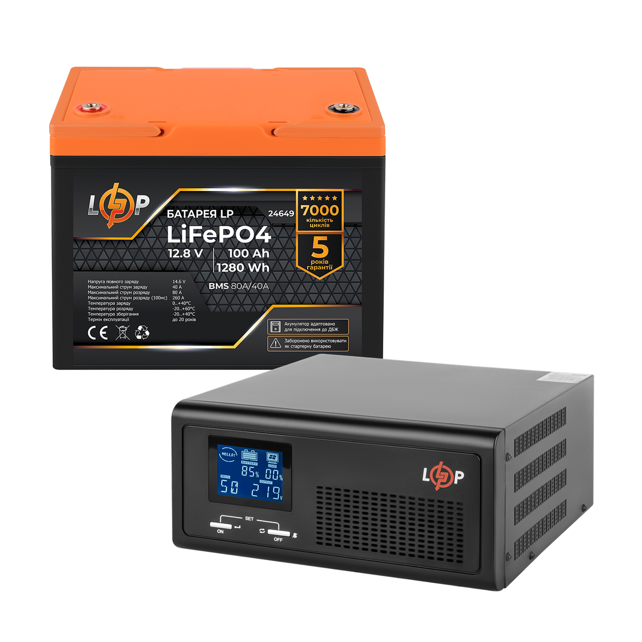 Комплект резервного питания LogicPower ИБП и литиевая LiFePO4 батарея UPS B1000 АКБ LiFePO4 1280Wh