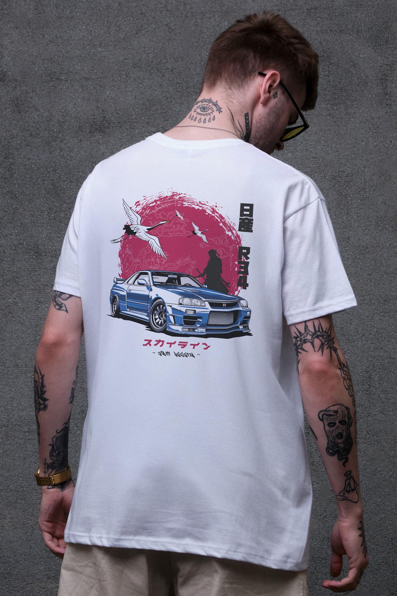 Футболка мужская Without с принтом Skyline оверсайз L/XL White (L8049504)