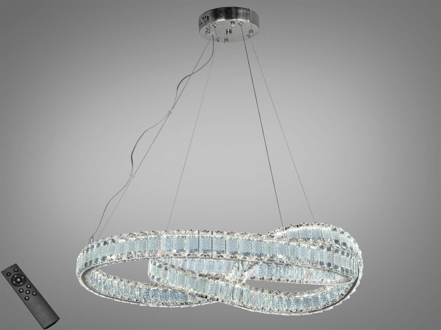 Люстра LED подвесная Diasha/пульт 92 Вт Хром (D8880/600CH)