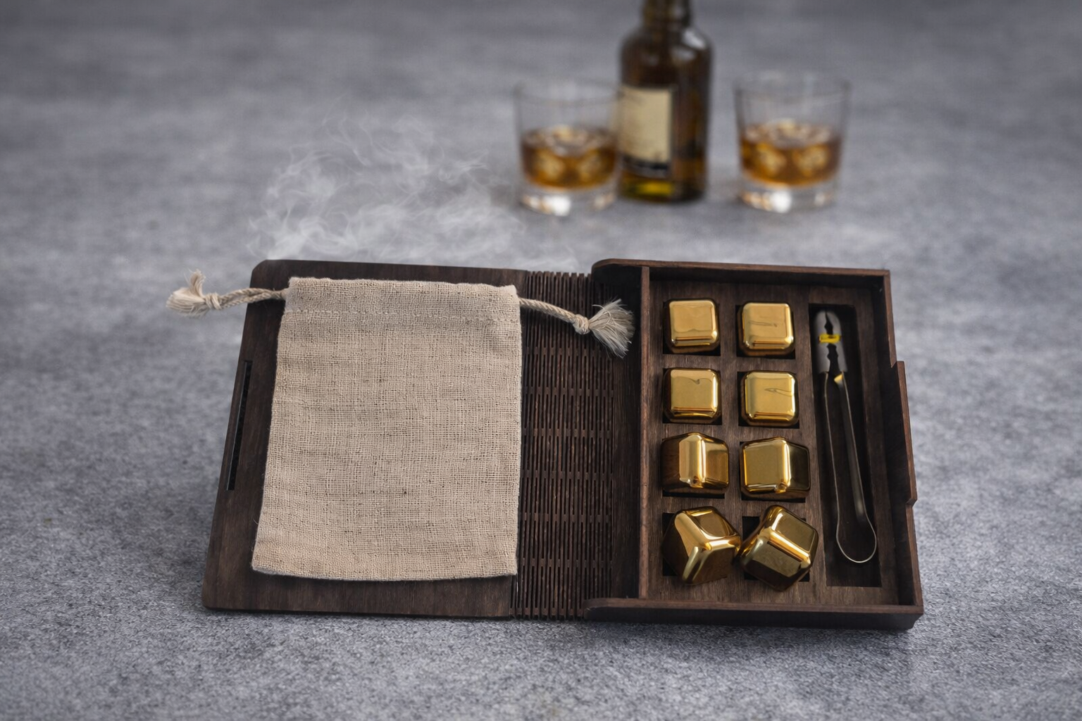 Кубики для виски Moltis Relax Whiskey Stones Wood из металла без гравировки 8 шт. Золотой (MBG – 10514) Кубики для виски Moltis Relax Whiskey Stones Wood из металла без гравировки 8 шт. Золотой (MBG – 10514)