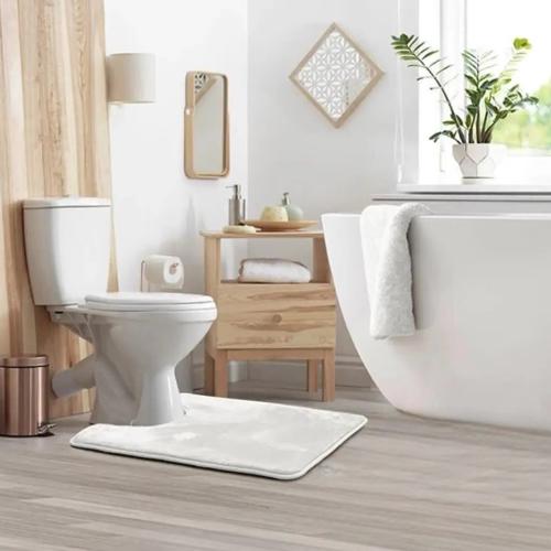 Набор ковриков в ванную и туалет Smooth Premium Memory Foam 2в1 80х50/60х50 см Белый (NK2in1Smooth0001) - фото 3 Набор ковриков в ванную и туалет Smooth Premium Memory Foam 2в1 80х50/60х50 см Белый (NK2in1Smooth0001) - фото 3