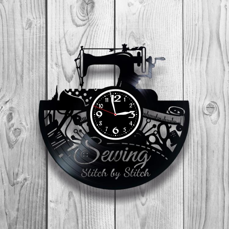 Часы настенные Швейная мастерская 0263 из виниловой пластинки