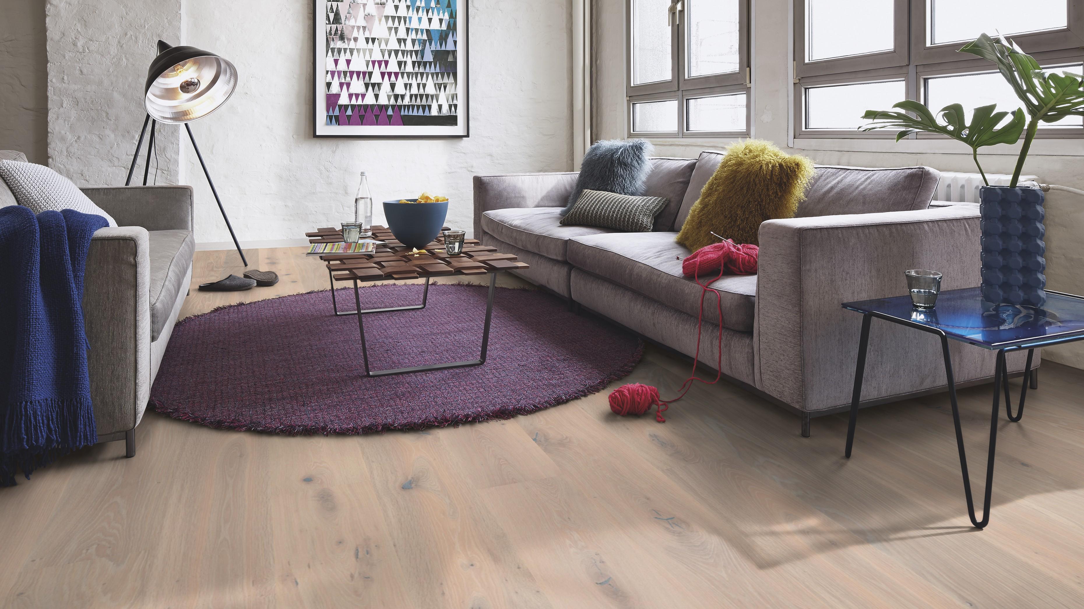 Паркетна дошка Floor`360 Дуб PALE WHITE Vivo 1-смугова Лак - фото 4
