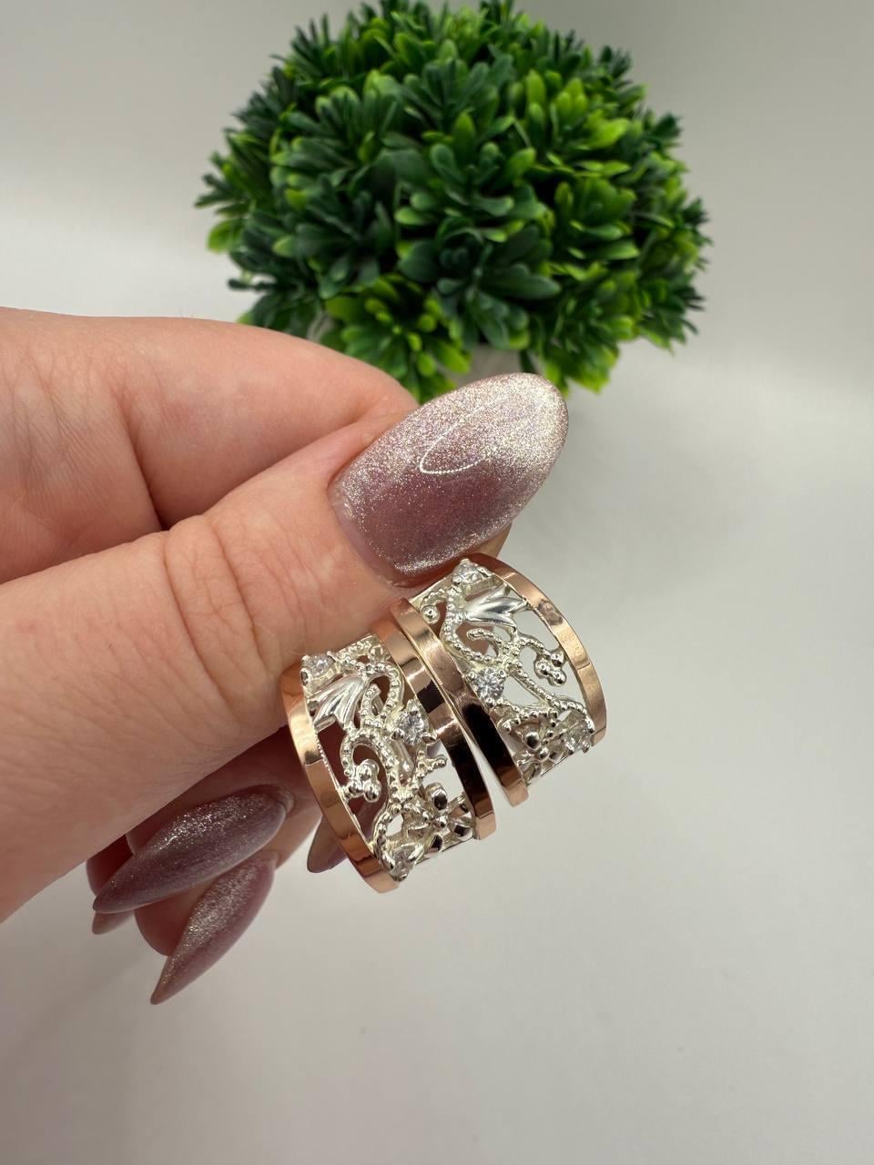 Сережки 925 проба з напайками золота 375 проба Букет з цирконами (3207630834) Сережки 925 проба з напайками золота 375 проба Букет з цирконами (3207630834)