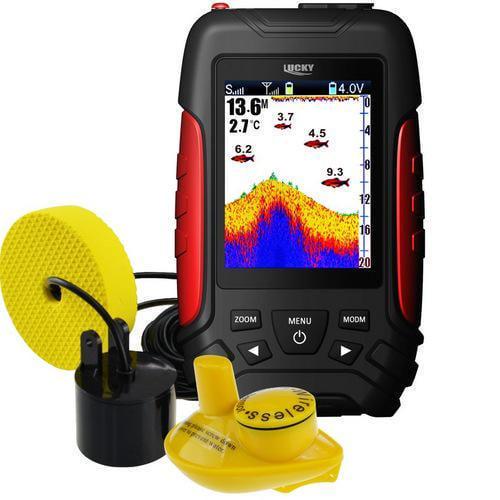 Эхолот для рыбалки LuckyFL168LI-CWT беспроводной/проводной 2-х луч обзор 90/45° локация 45/100 м цвет