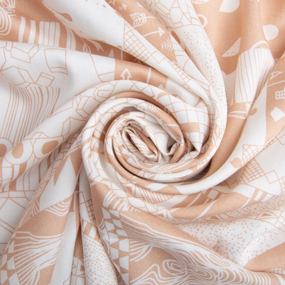 Ткань платяная штапель вискоза Фэнтези 130 г/м2 145 см Бежевый (26610)