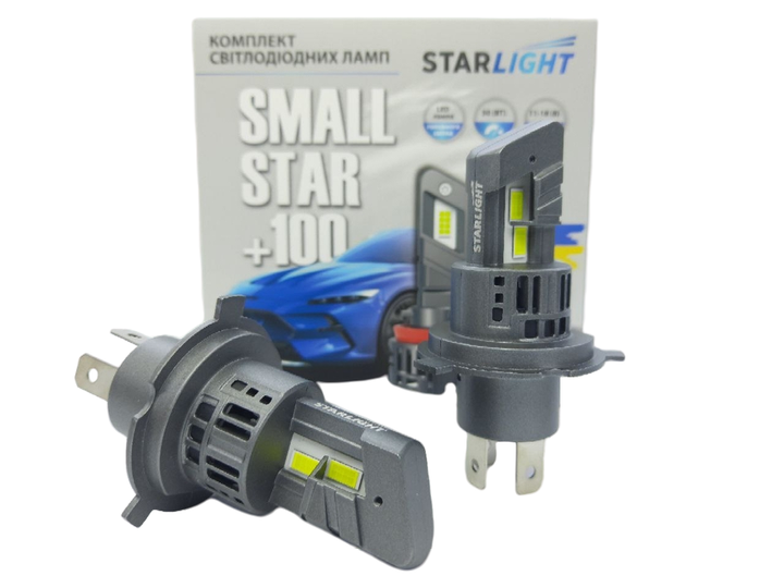 Лампа діодна Starlight 12V/24V Н4 LED +100% 50 Вт 8000 Лм 5500К (SL-SS-H4W)