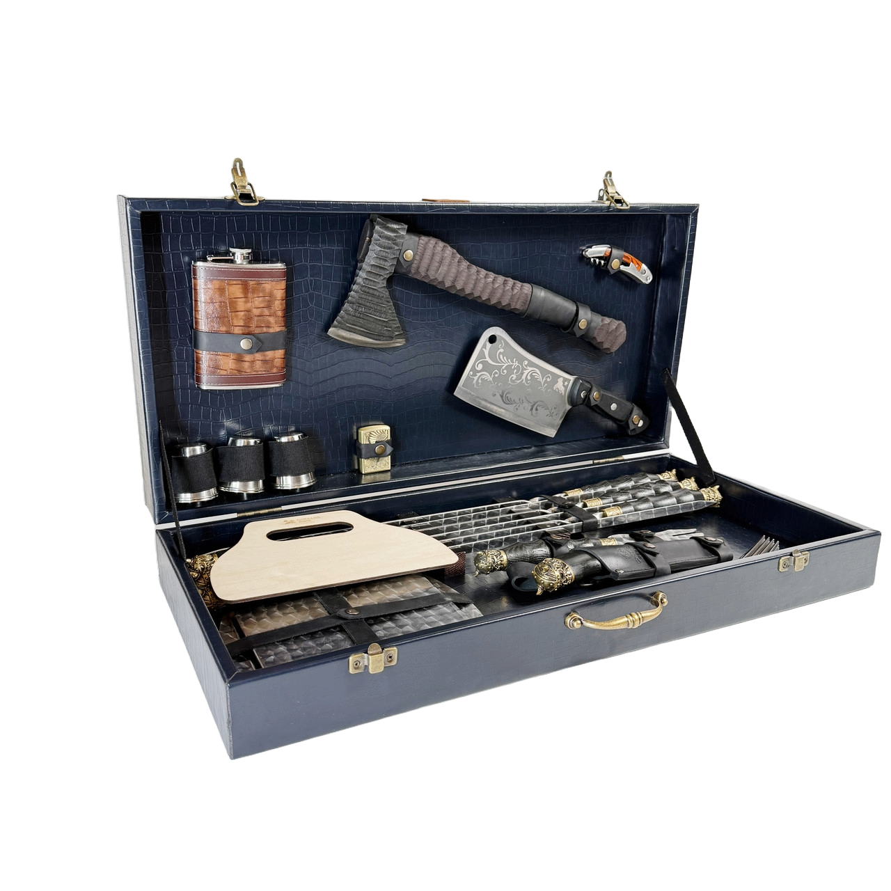 Набор для шашлыка Викинг 2.0 ELIT подарочный в кожаной коробке (BS68)