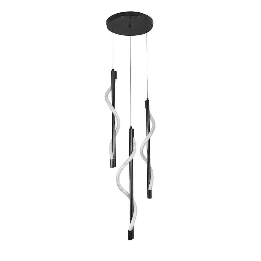 Светильник подвесной светодиодный спираль Levistella 7813026-3 BК Черный