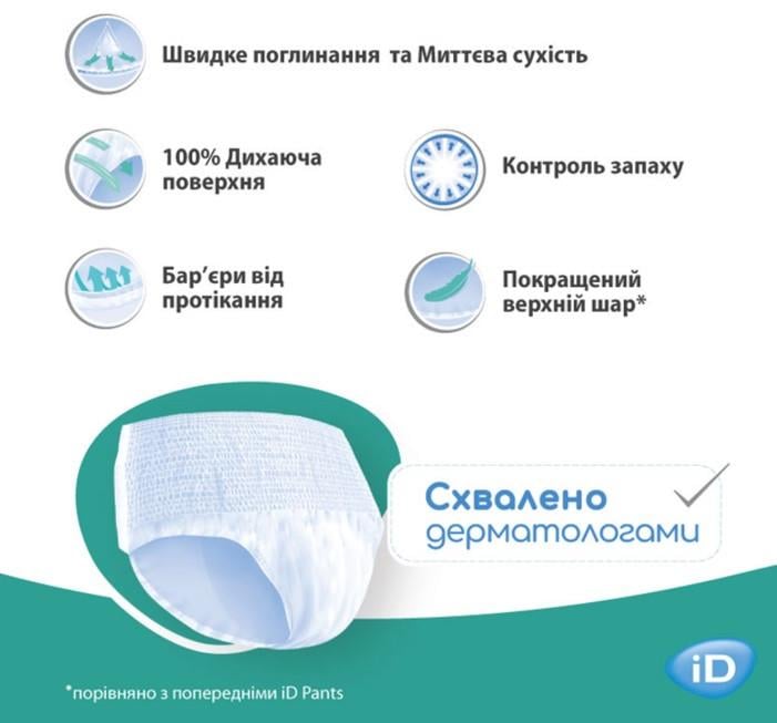 Підгузки-труси для дорослих ID Plus L 30 шт. (2450192348) - фото 6