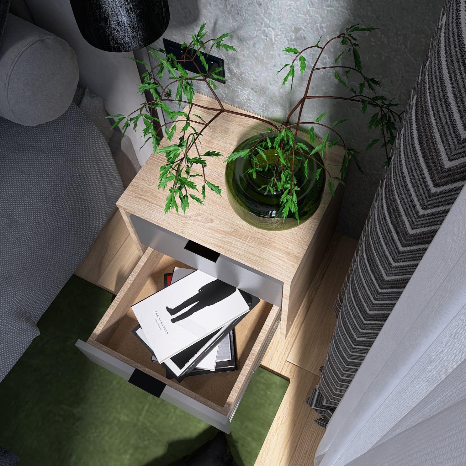 Тумба прикроватная Everest Сити 450 452х380х442 мм Сонома/Графит (11428) - фото 5