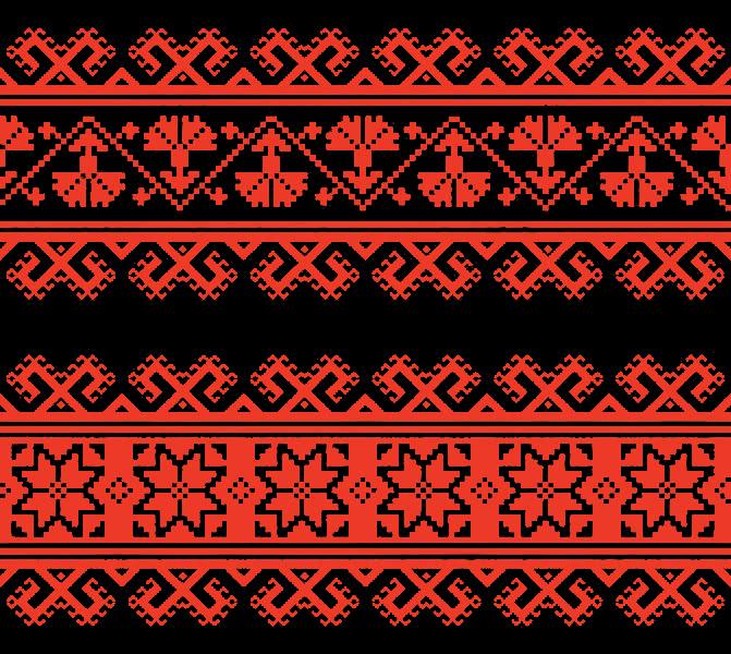 Вышиванка 3D Tuning Studio черно красная 34 1000х200х0,15 мм (1377)