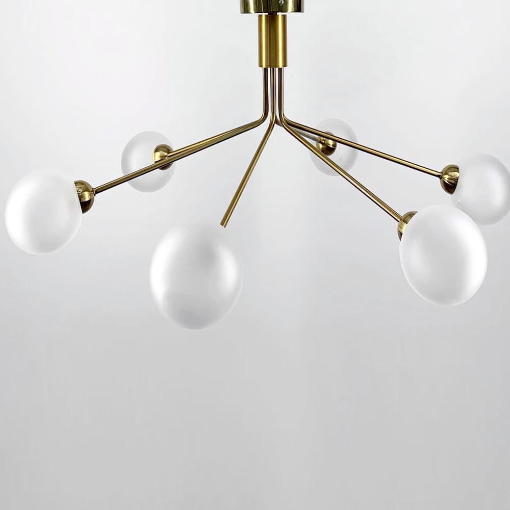 Люстра елегантна на 6 матових плафонів Латунь (J 061/6)