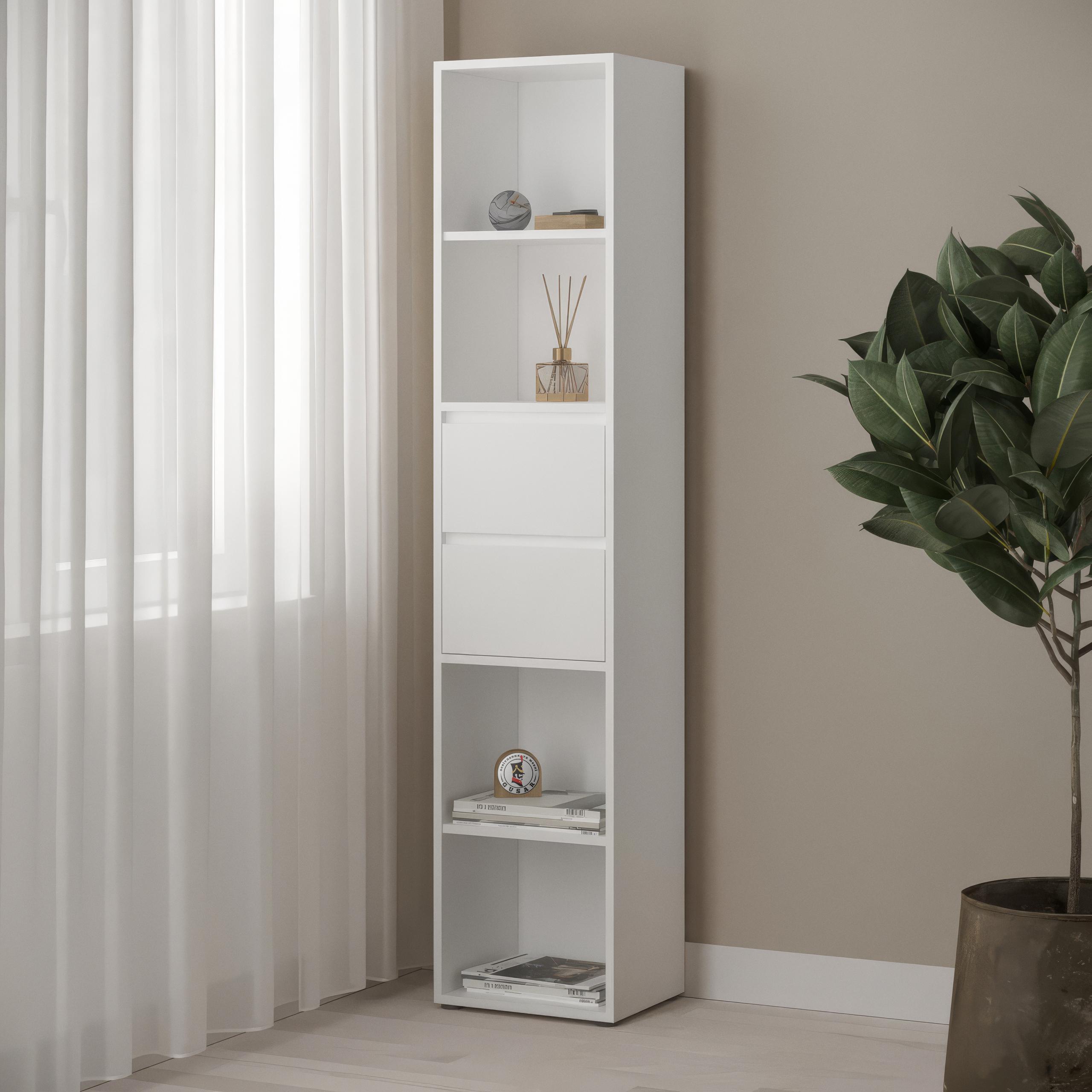 Стеллаж с ящиками P-06 362x299x1710 мм Белый Стеллаж с ящиками P-06 362x299x1710 мм Белый