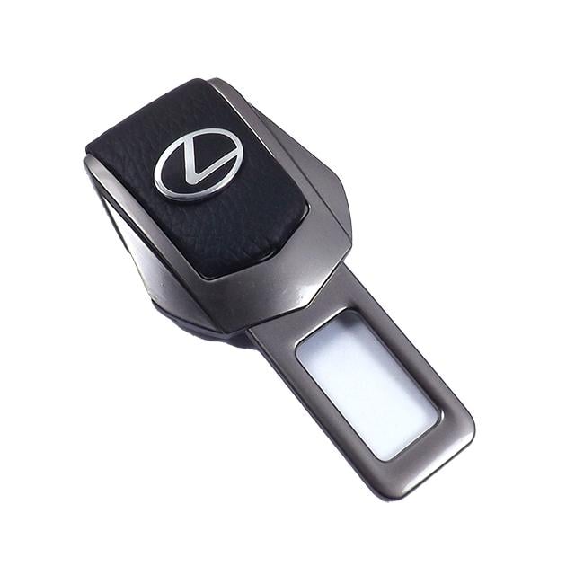 Заглушка ремня безопасности Lexus цинковый сплав/кожа тип №2 Графит (642918)