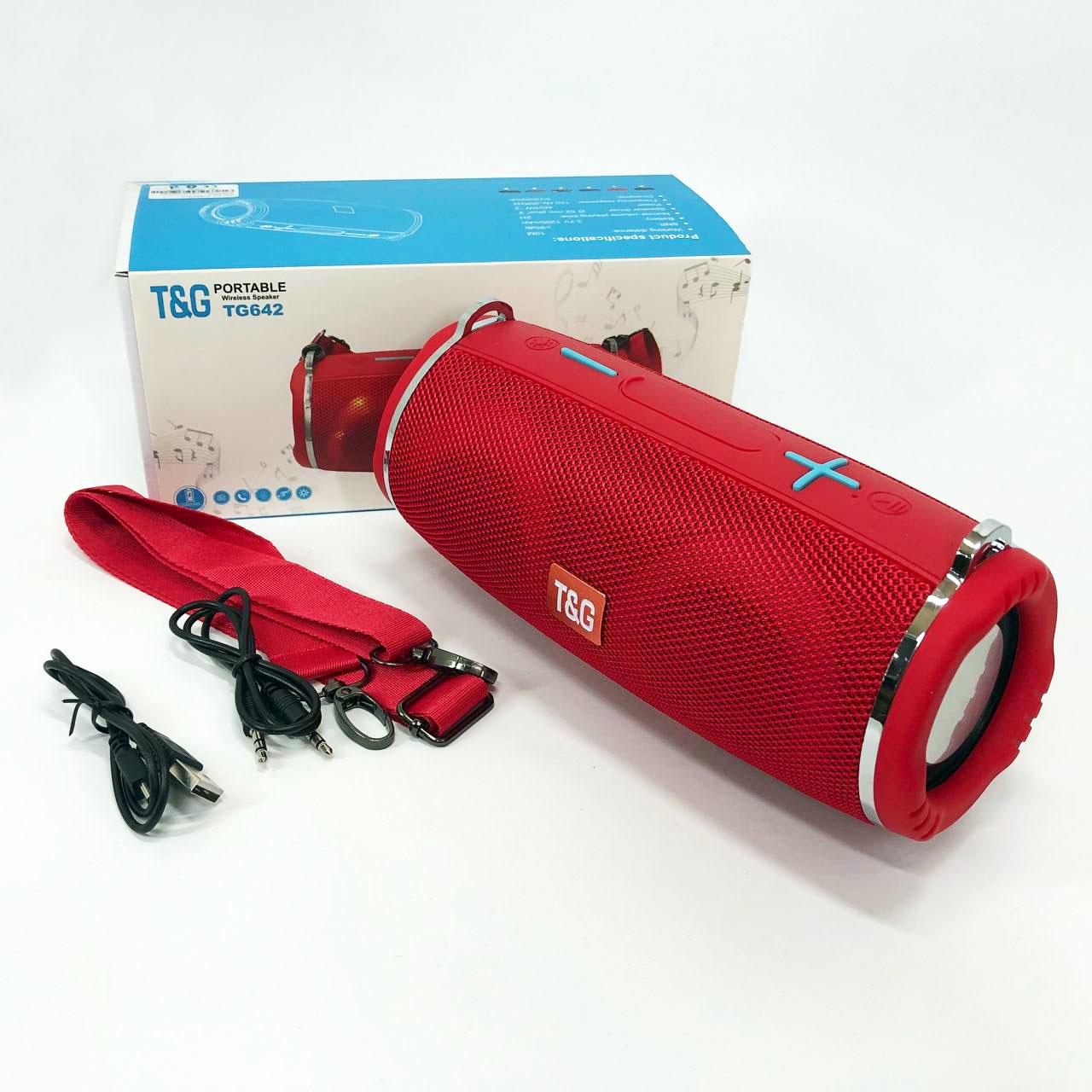 Колонка портативная с RGB подсветкой и ремешком TG642 Красный - фото 9