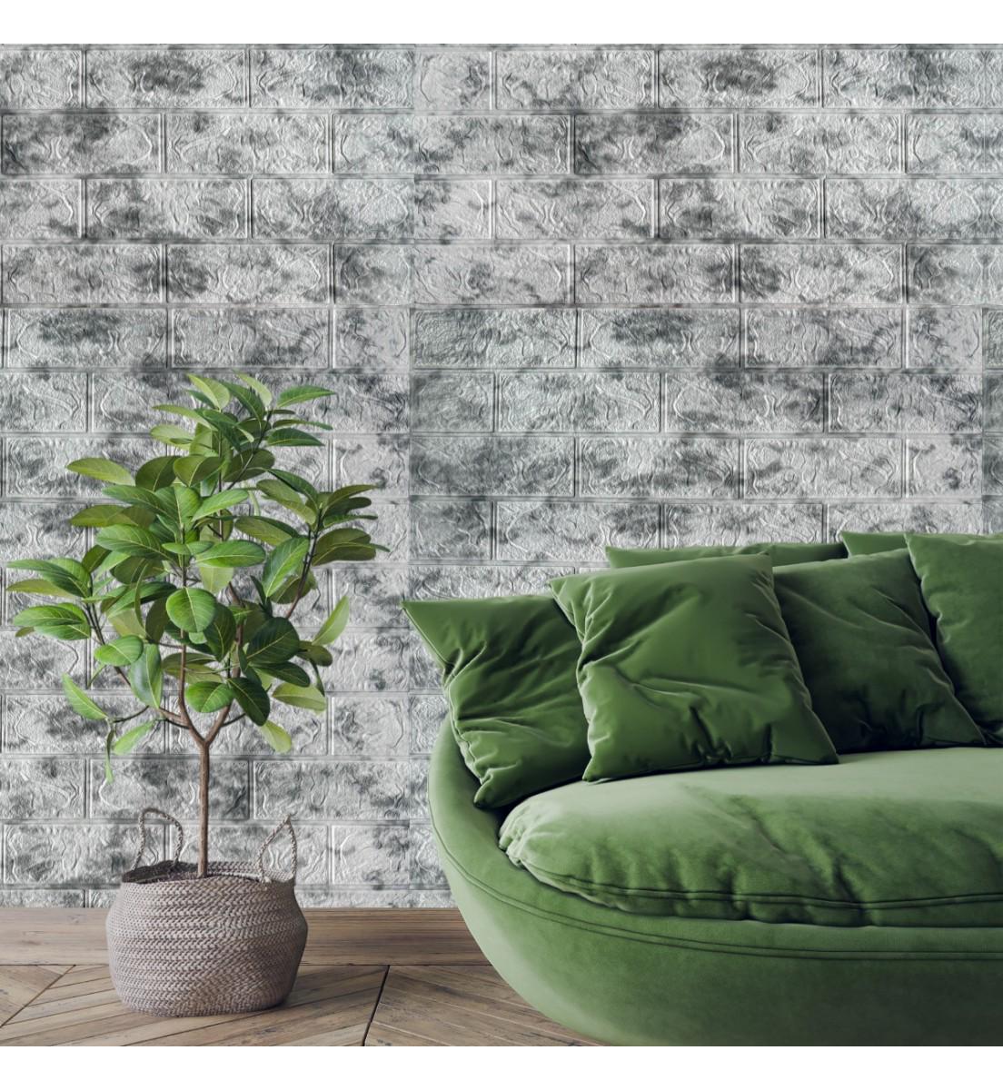 3D-панель самоклеящаяся под кирпич серо-синий мрамор 700x770x3мм (218-3) - фото 4 3D-панель самоклеящаяся под кирпич серо-синий мрамор 700x770x3мм (218-3) - фото 4